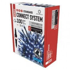EMOS D1AB01 Standard LED spojovacia vianočná reťaz, 10 m, vonkajšia aj vnútorná, modrá 1550015001