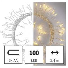 EMOS D3FW01 LED vianočná nano reťaz – ježko, 2,4 m, 3x AA, vnútorná, teplá biela 1550030008