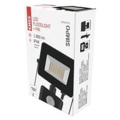 EMOS LED reflektor SIMPO s pohybovým čidlom ZS2322, 20,5 W, čierny, neutrálna biela 1531232200