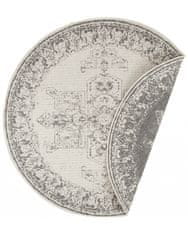 NORTHRUGS Kusový koberec Twin Supreme 104136 Grey / Cream kruh – na von aj na doma 140x140 (priemer) kruh