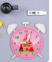 KIK KX4423_1 Drevená manipulačná doska ružové hodiny 50x37,5 cm