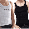 Pánske kompresné tričko na formovanie six-packu a hrude (2 ks, čierne/biele) – veľkosť M | ABSFIT
