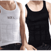 Pánske kompresné tričko na formovanie six-packu a hrude (2 ks, čierne/biele) – veľkosť L | ABSFIT