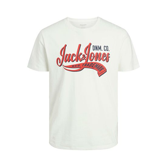Jack&Jones Pánske tričko JJELOGO Standard Fit 12233594 Cloud Dancer