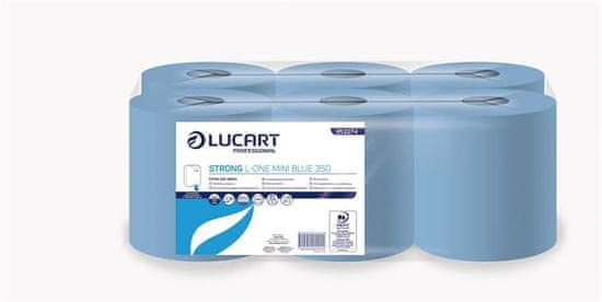 Lucart Professional Utierky, v kotúči, 2-vrstvové, "L-One mini Strong Blue 350", modrá 852274A