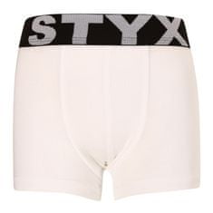 Styx Detské boxerky športová guma biele (GJ1061) - veľkosť 9-11 let