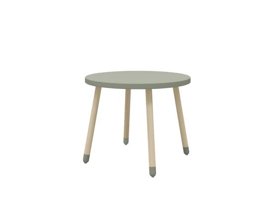 Flexa Flexa Drevený okrúhly stôl pre deti sivozelený Dots
