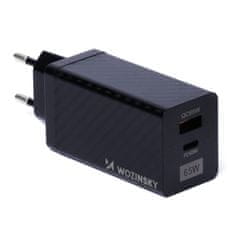 shumee GaN 65W nabíjačka s USB-C QC 3.0 PD portami, čierna
