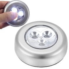 Verk  01224 Samolepiaca lampička 3 LED strieborná