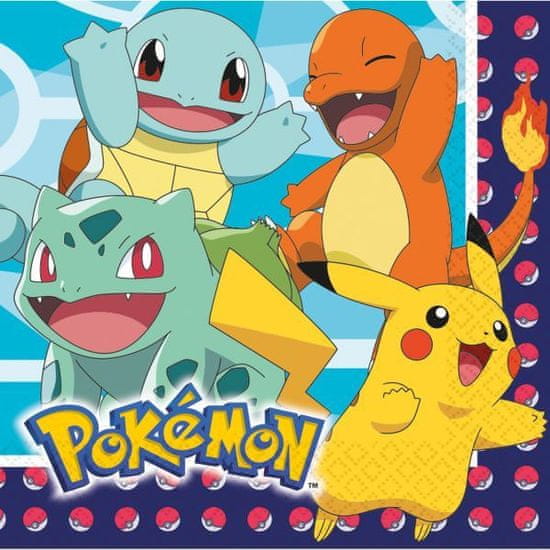 Párty servítky Pokémon - 33 x 33 cm - 16 ks