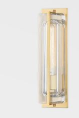 HUDSON VALLEY HUDSON VALLEY nástenné svietidlo HAWKINS oceľ/sklo staromosadz/číra E27 1x40W 1731-AGB-CE