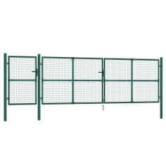 Vidaxl Záhradná brána so sieťoviny zelená 500x175 cm pozinkovaná oceľ