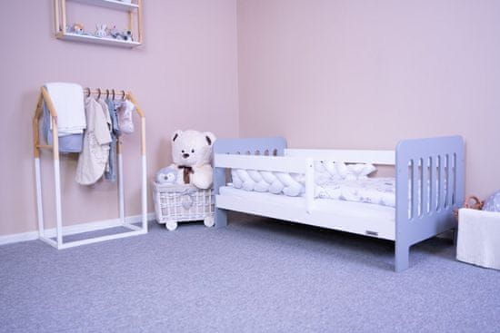 NEW BABY Detská posteľ so zábranou New Baby ERIK 140x70 cm bielo-sivá