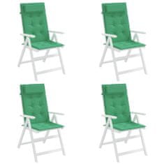 Vidaxl Podušky na stoličky s vysokým operadlom 4 ks zelené látka