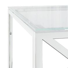Vidaxl Konferenčný stolík 110x45x45 cm nehrdzavejúca oceľ a sklo