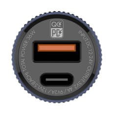 LDNIO USB nabíjačka do auta LDNIO C510Q, USB-C + USB-C - Lightning kábel