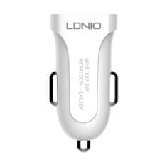 LDNIO Nabíjačka do auta LDNIO DL-C17, 1x USB, 12W + Lightning kábel (biela)