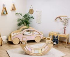 iMex Toys Montessori drevená hojdačka pastelová 85cm