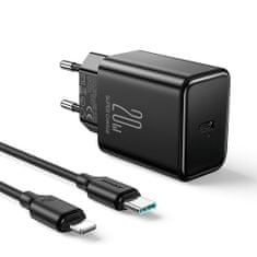 Joyroom JR-TCF06 sieťová nabíjačka USB-C 20W + kábel USB-C / Lightning, čierna