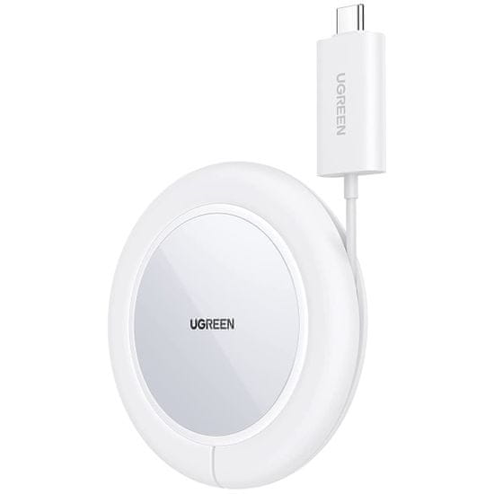 Ugreen CD245 MagSafe bezdrôtová nabíjačka USB-C 15W, biela