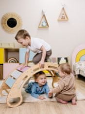 iMex Toys Montessori drevená hojdačka pastelová 85cm