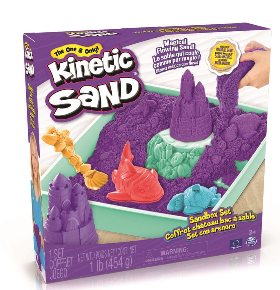 Kinetic Sand Škatuľa tekutého piesku s podložkou fialová