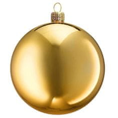 Decor By Glassor Sklenená vianočná guľa zlatá lesk (Veľkosť: 8)