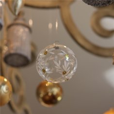 Decor By Glassor Vianočná banka priehľadná so zlatými bodkami (Veľkosť: 8)