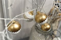 Decor By Glassor Vianočná banka biela zlatá (Veľkosť: 6)