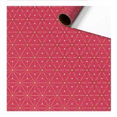 Decor By Glassor Baliaci papier červený s geometrickými vločkami