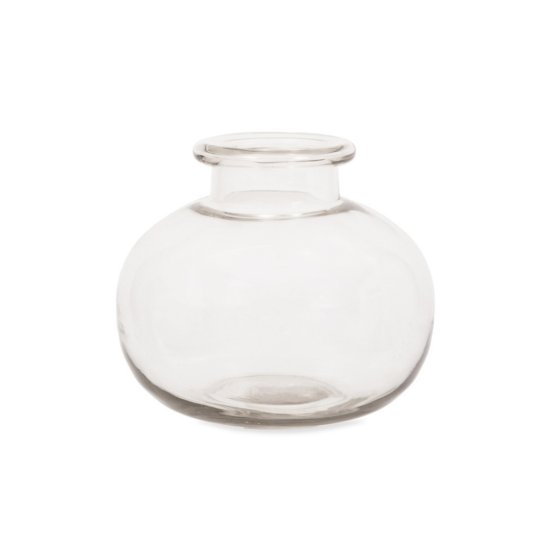 Decor By Glassor Robustná sklenená okrúhla váza malá