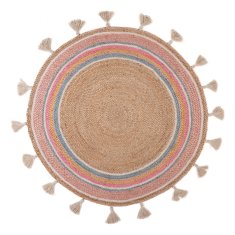 Decor By Glassor Okrúhly koberec farebný s prúžkami