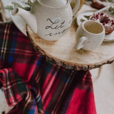 Decor By Glassor Vlnená deka malá kockovaná vianočný tartan