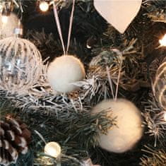 Decor By Glassor Vianočná dekorácia – plstená guľa biela z chránenej dielne (Veľkosť: 4)