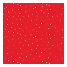 Decor By Glassor Baliaci papier červený so zlatými hviezdičkami