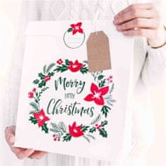 Decor By Glassor Darčekové tašky biele Merry Christmas