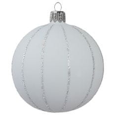 Decor By Glassor Guľa matná svetlo šedá s dekorom (Veľkosť: 6)