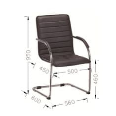 Dalenor Konferenčná stolička Sky (SADA 4 ks), syntetická koža, hnedá