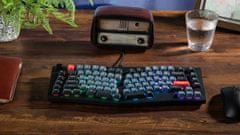 Keychron V10 (Alice Layout) QMK Mechanická klávesnica, Frosted Black (Priesvitné), Switch Red