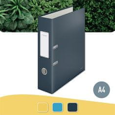 LEITZ Zakladač pákový "Cosy Soft Touch", matná šedá, kartón, A4, 180°, 80 mm