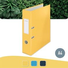 LEITZ Zakladač pákový "Cosy Soft Touch", matne žltá, kartón, A4, 180°, 80 mm