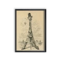 Vintage Posteria Plagát na stenu Plagát na stenu Gustave Eiffel A4 - 21x29,7 cm