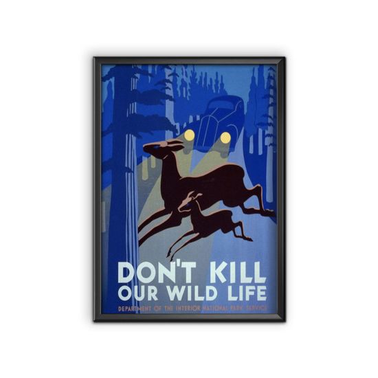 Vintage Posteria Plagát Don't Kill Wild Life A1 - 59,4x84,1 cm