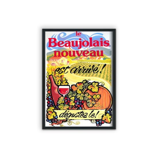 Vintage Posteria Plagát do obývačky Nový plagát vína Beaujolais Nouveau A1 - 59,4x84,1 cm
