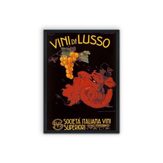 Vintage Posteria Plagát do obývačky Vini di Lusso taliansky vínny plagát A1 - 59,4x84,1 cm
