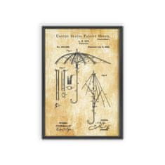 Vintage Posteria Plagát Plagát Americký patent Umbrella Ege A1 - 59,4x84,1 cm
