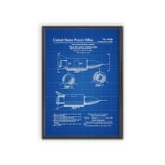 Vintage Posteria Poster na stenu Poster na stenu Patent Spojených štátov amerických na vesmírne vozidlo A4 - 21x29,7 cm
