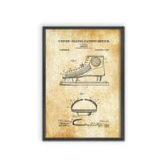 Vintage Posteria Plagát Plagát Americký patent na ľadový hokej Johnson Shoe A4 - 21x29,7 cm