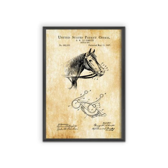 Vintage Posteria Plagát do izby Patent Office Cowboy Patent Horse USA A1 - 59,4x84,1 cm