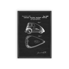 Vintage Posteria Plagát do izby Plagát do izby Patent na trojkolesové vozidlo A3 - 29,7x42 cm